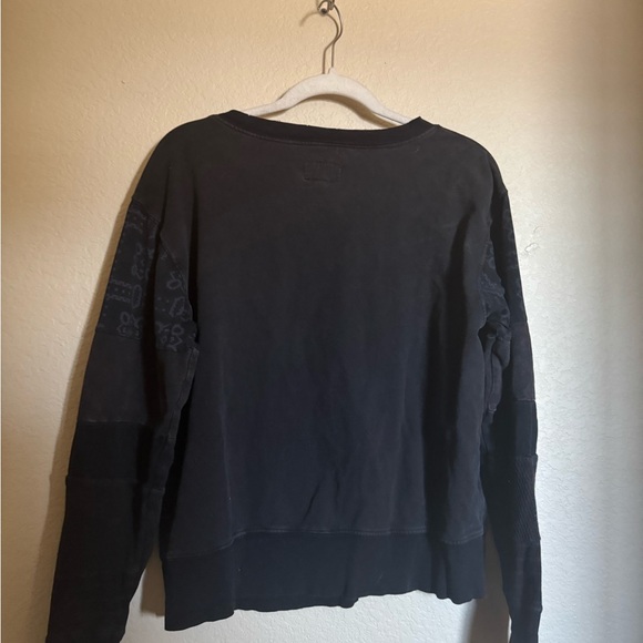 Current/Elliott The Rugby Stadium Black Beauty Crewneck Sweater Size 2 - Picture 5 of 6